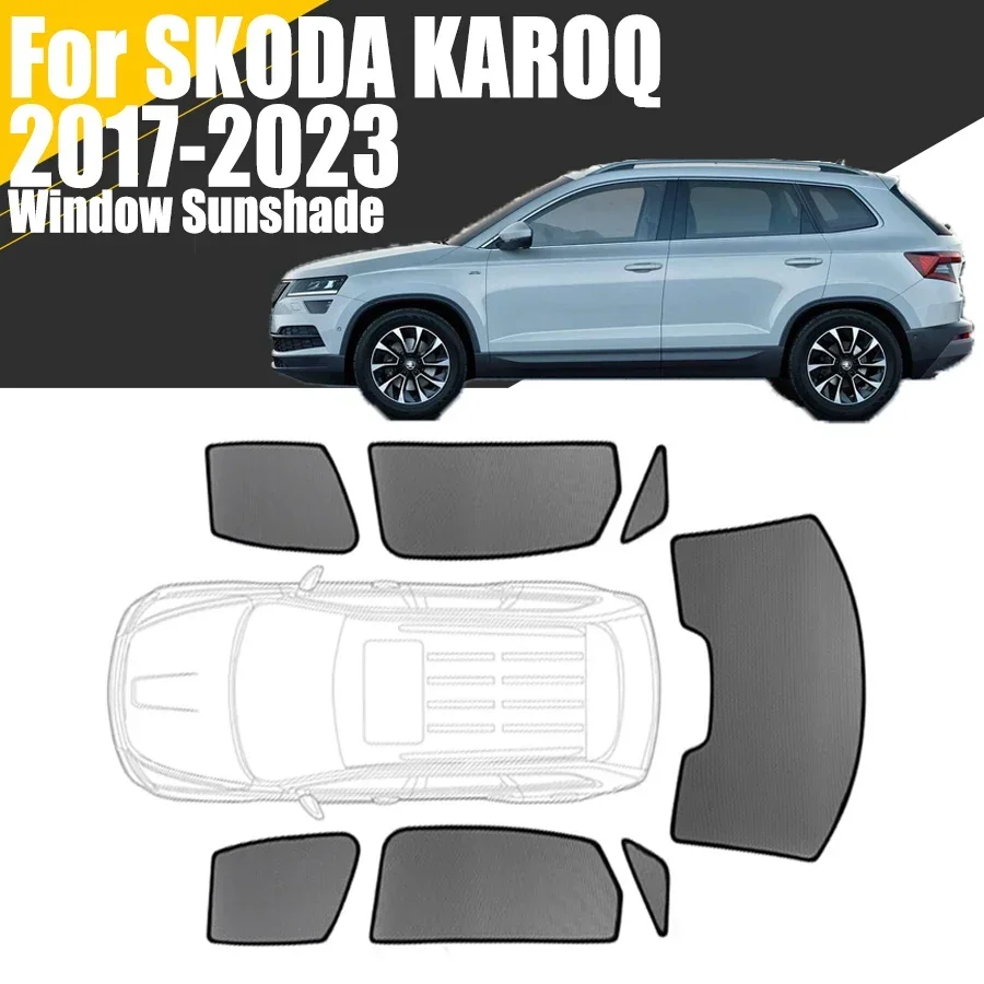 Custom Magnetic Car Window Sunshade For Skoda Karoq 2017-2023 Curtain Mesh Front Windshield Frame Curtain