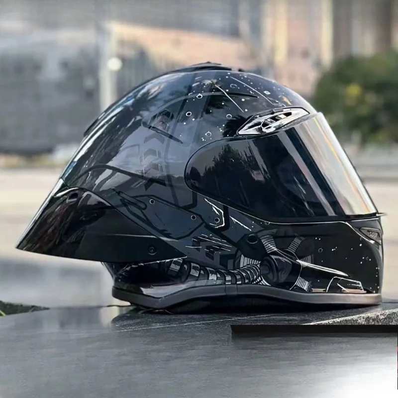 HOT Motorhelm Grote Achtervleugel Dubbele Lens Volledig Gezicht Helm Motocross Helm DOT Goedgekeurd motorhelm - afbeelding 1