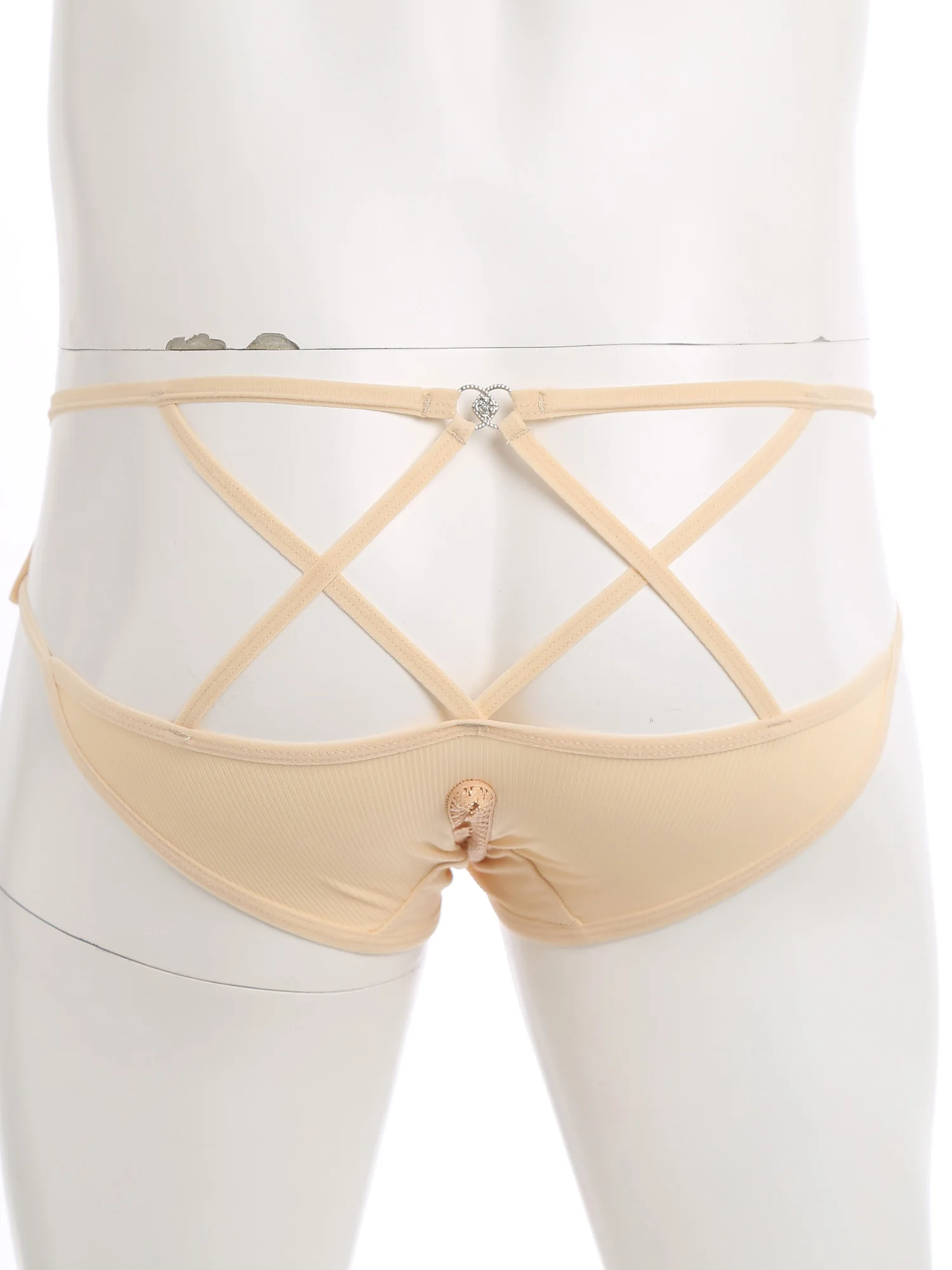 Men's Floral Lace Closed/Opened Crotch Lingerie with Bow