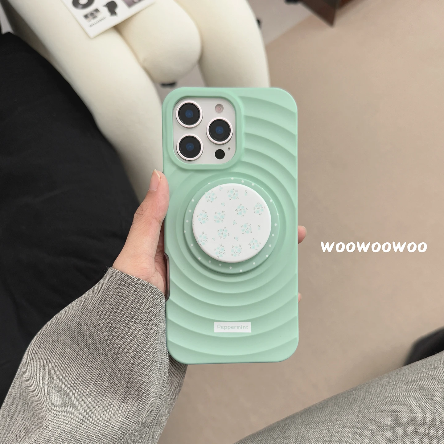 Casing Ponsel Magnet Titik Riak Hijau Mint Segar Baru untuk iPhone 16 15 14 13 Pro Max Fundas Iphone 13 Sampul Pelindung Casing