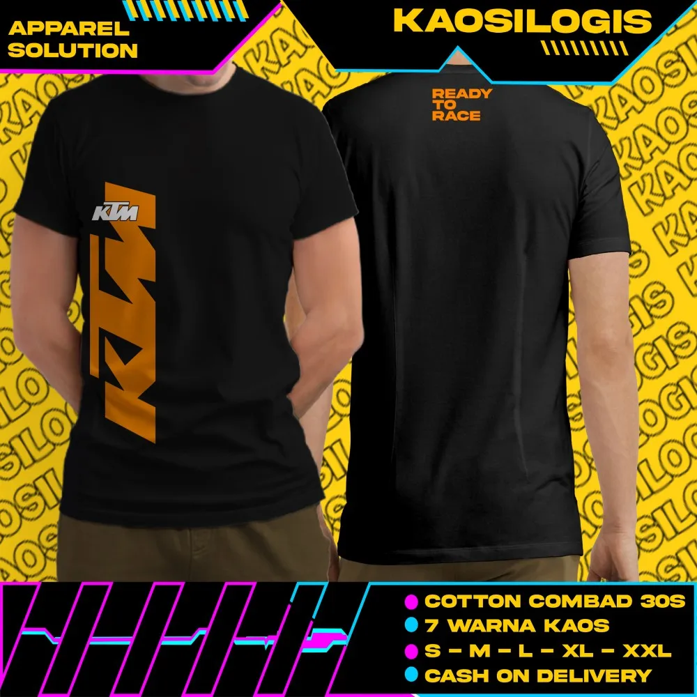 Camiseta Gráfica KTM Racing para Hombre, Chaqueta de Motocross con Estampado 'Ready for the Race', Ropa Deportiva Casual de Manga Corta para Verano