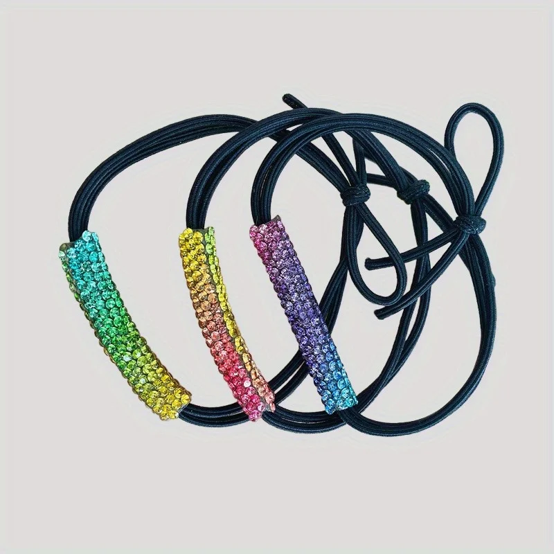 

Rhinestone Hair Tie High Elasticity No Damage Hair Ropes for Women Girls Fashion Hair Accessories for Party Wedding Daily Use