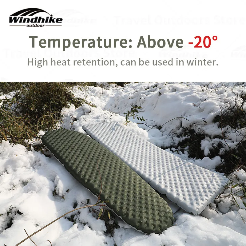 Imagem -03 - Windhike R5.8 Camping Inflável Mat Nylon Prata-revestido à Prova de Umidade Pad 20 ° Inverno ao ar Livre Dormindo Pad Bolsa Inflável