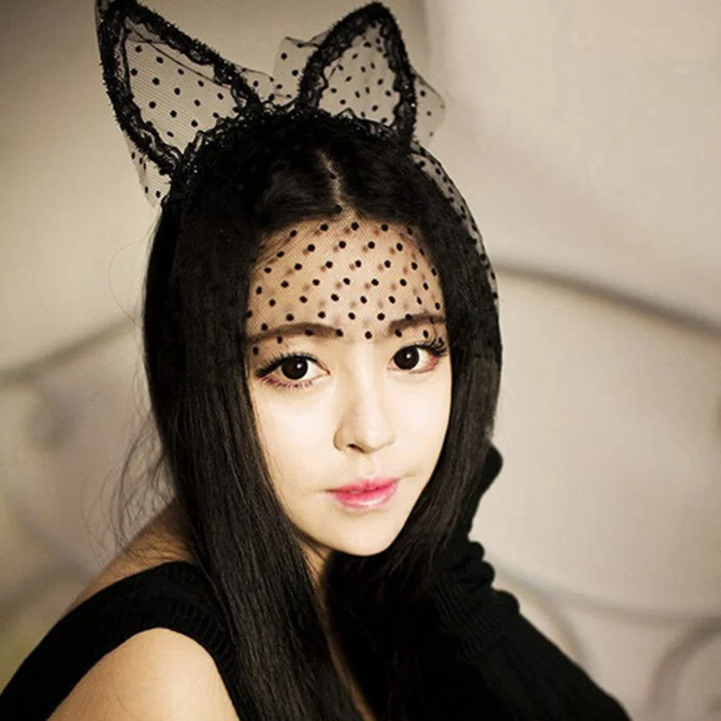 

Bunny Style Costume Accessories: Veil, Ear Decor Headband, Masquerade Performance Hair Accessories, Cat Ear Hair Clips