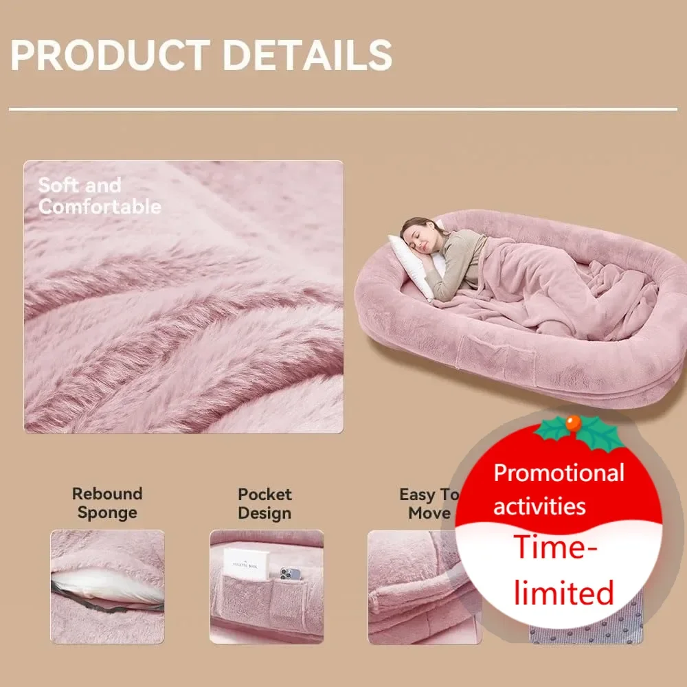 

Горячая распродажа! Ультрамягкая кровать для собак 77x51 дюймов с ортопедическим наполнителем, съемным чехлом, водонепроницаемой подкладкой и дополнительным пледом.