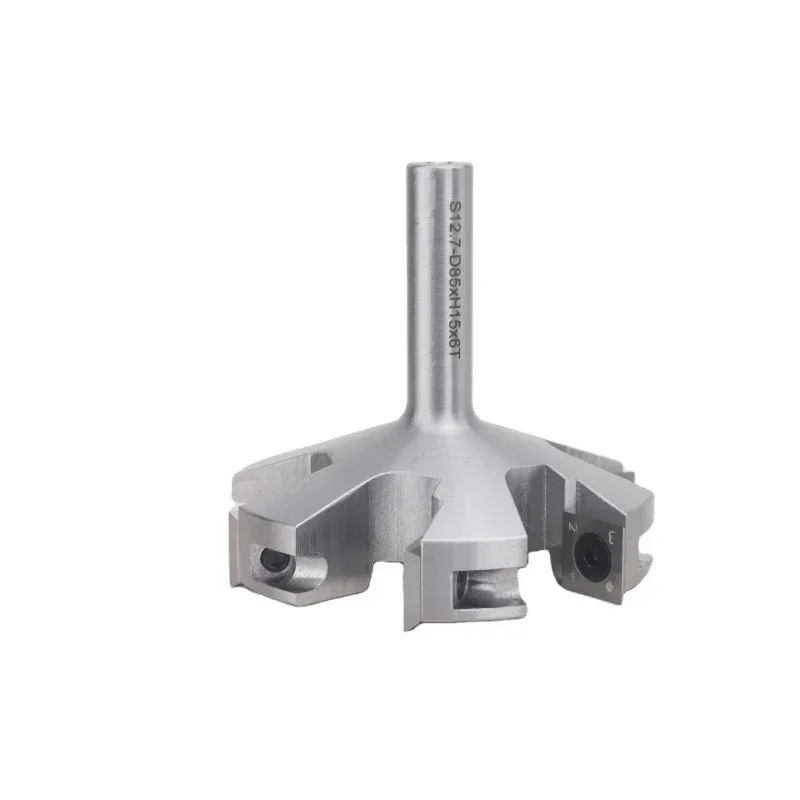 S12.7*D85 Woodworking Cutter with Insert Knife and Bottom Cleaning Router Bit for Milling and Spoilboard Surfacing