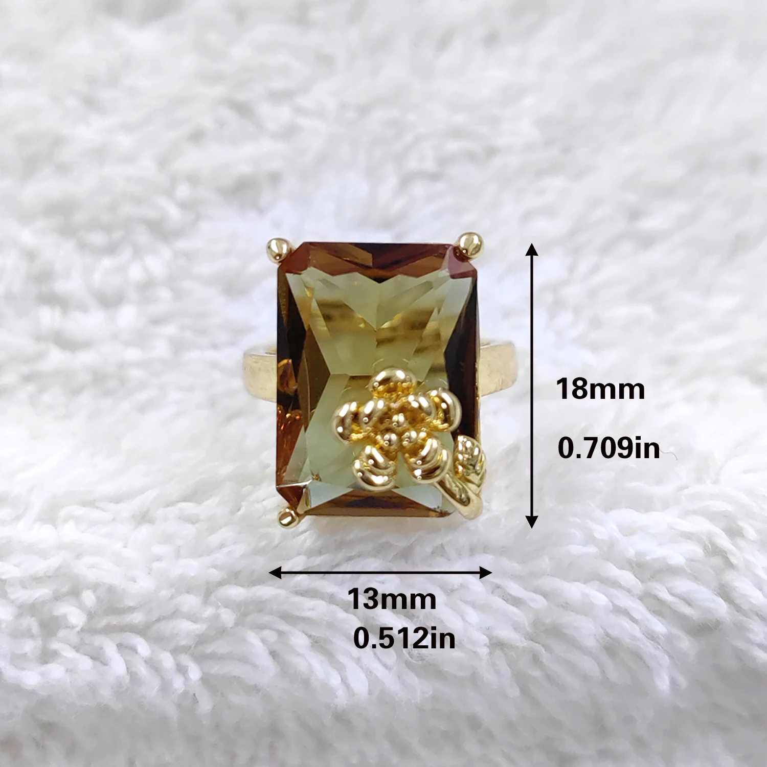 Turkish Sultanite Color-changing stone rectangular rings for women change different colors according to different light sources