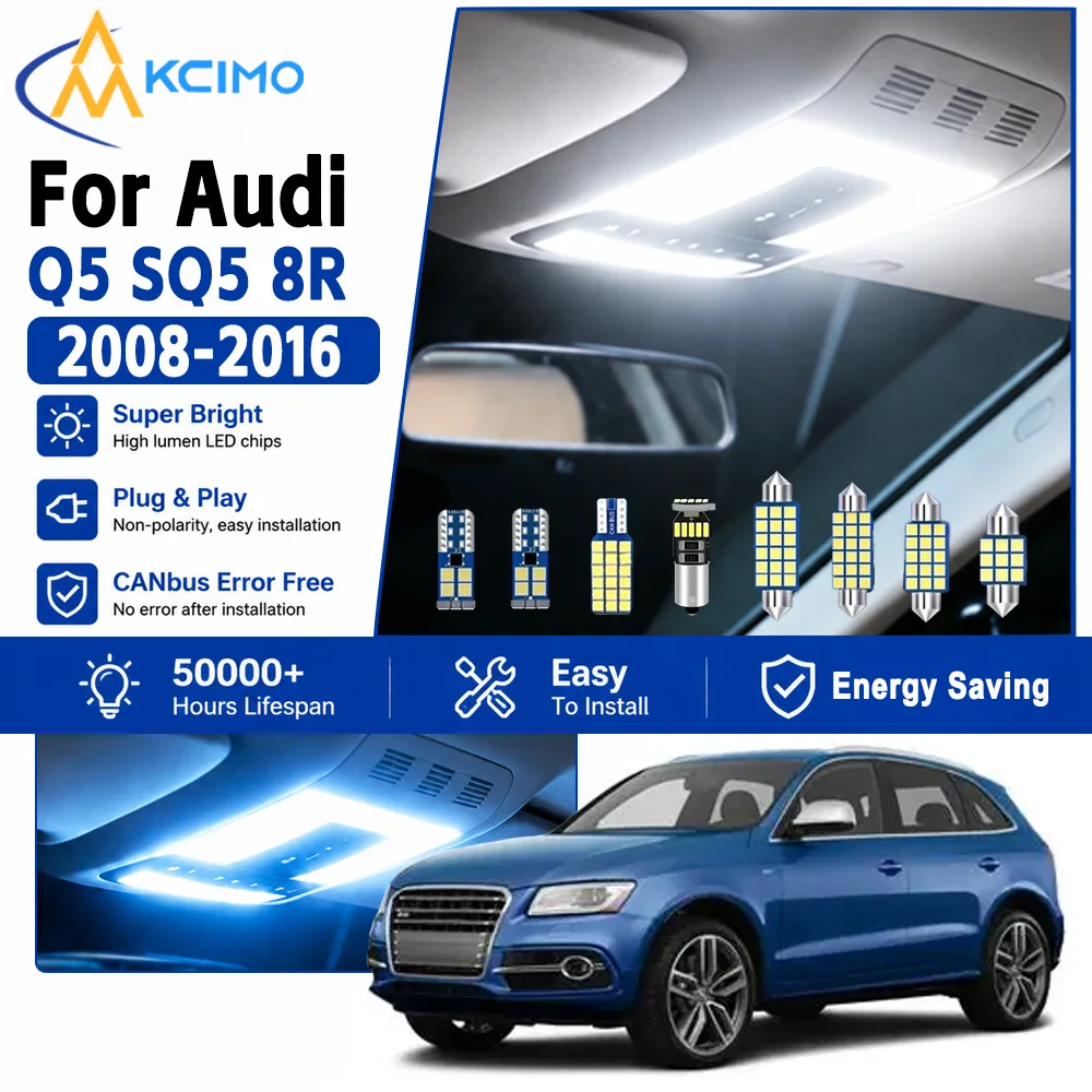 KCIMO 2 Colors LED Interior Light Kit For Audi Q5 SQ5 8R 2008-2016 Plug And Play Cabin Reading Dome Map Lamp Auto Accessories