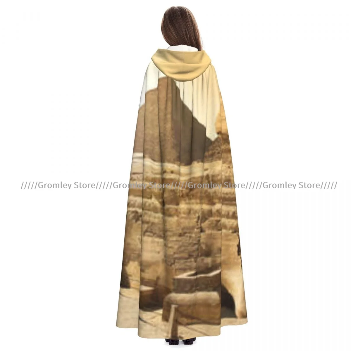 Egyptian Pyramids Famous Landmark Wonders Of The World Heritage Witch Cloak Cosplay Costume Adult Unisex Cloak Retro Ages Cape