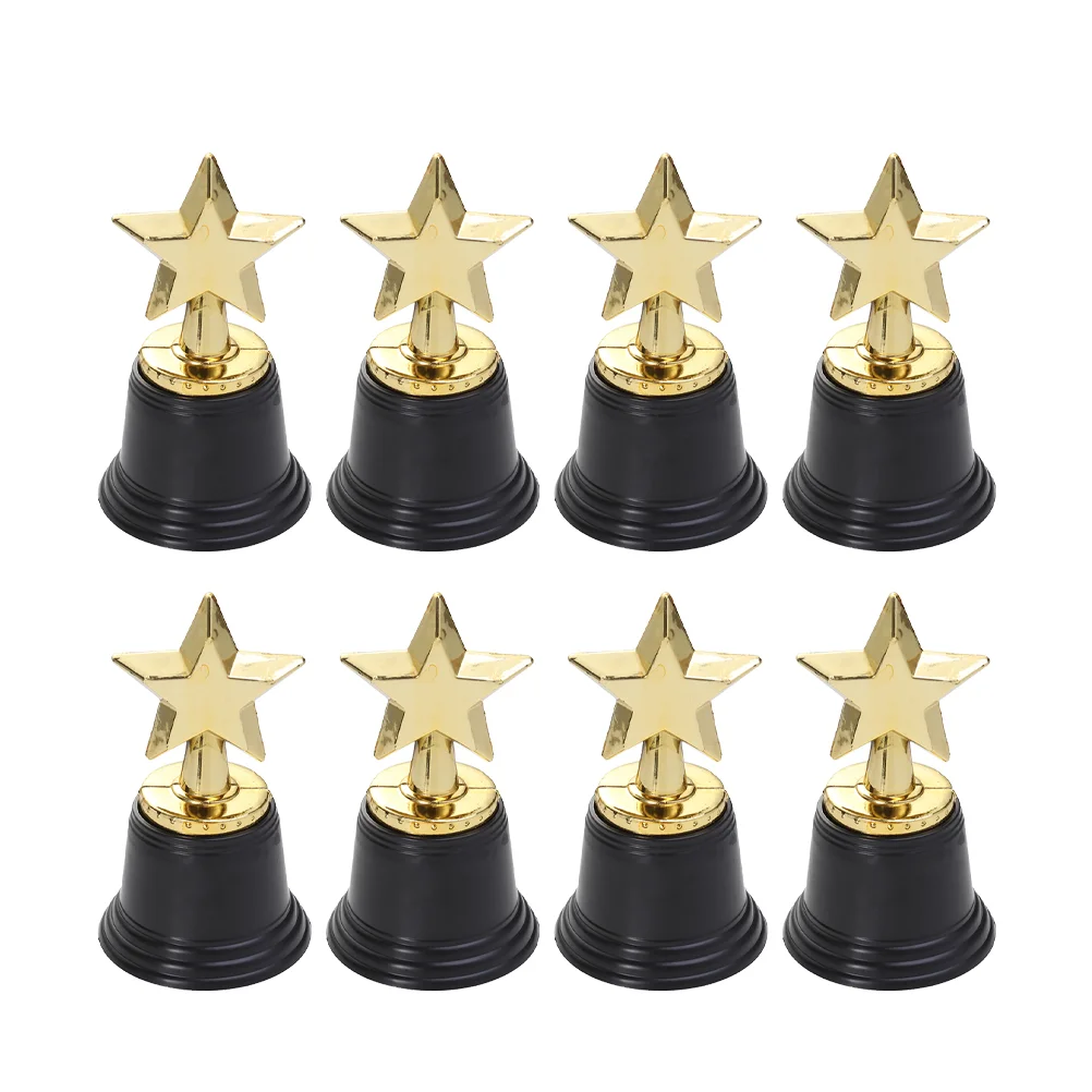 

8PCS Plastic Star Trophy Reward Award Prizes for Party Celebrations Ceremony Appreciation Gift Awards (Golden)