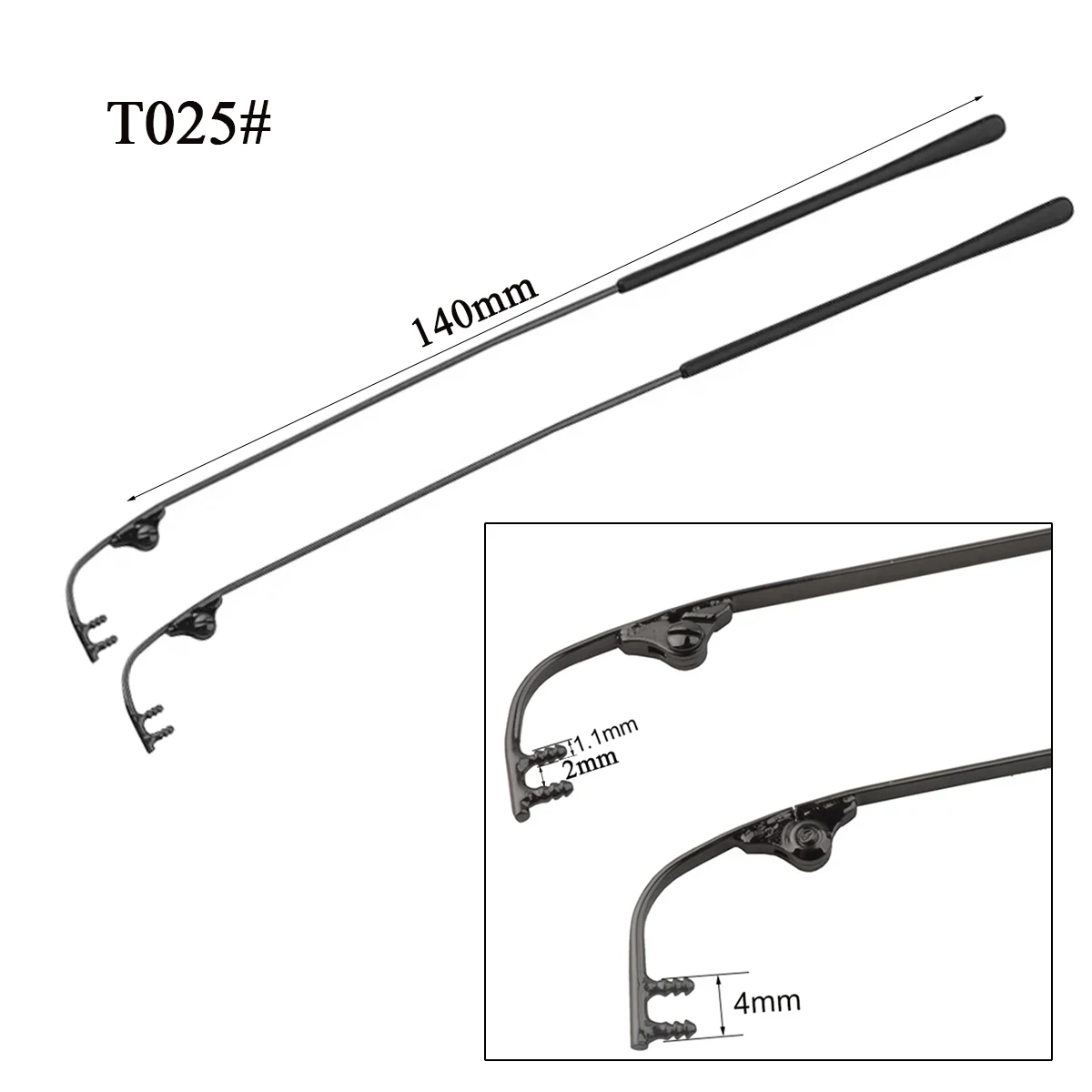 10 أزواج من معبد النظارات المعدنية بدون إطار مع طرف استبدال معبد إصلاح النظارات #3