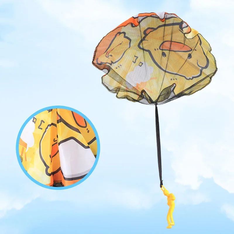 Cartoon Gele Eend Kids Parachute Leger Man Vlucht Speelgoed Creatieve Hand Gooien Parachute Speelgoed Airdrop Outdoor Games Kleine Rekwisieten