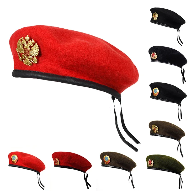 Herbst-Winter-Mütze, warme Wollmütze, achteckige Mütze, modische, verstellbare Baskenmütze, vielseitige Unisex-Mütze, einfarbige Baskenmütze