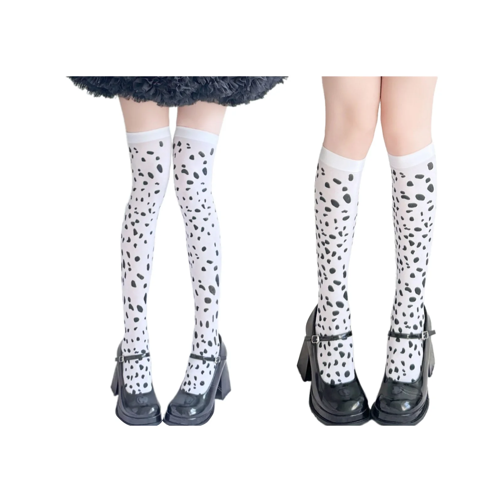 

Summer ultra-thin JK spotted stockings set: 1 pair each of knee socks + calf socks