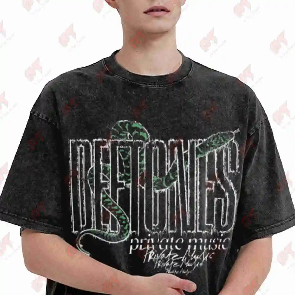 Deftes Private Music Collectors Note Lyric Vintage Washed Tee Pure Cotton T-Shirt
