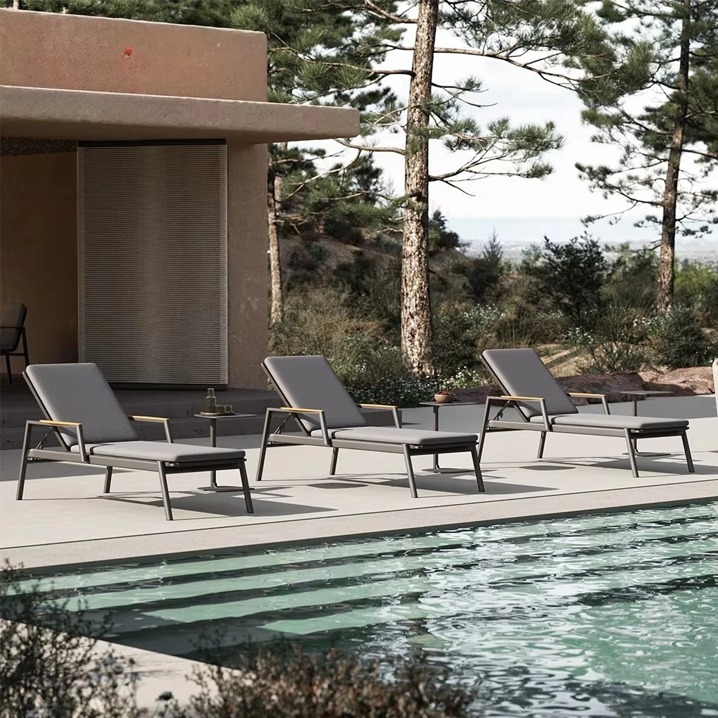 all-weather rattan loungers Hotel Modern luxury outdoor furniture resort elegant terrace villa pool