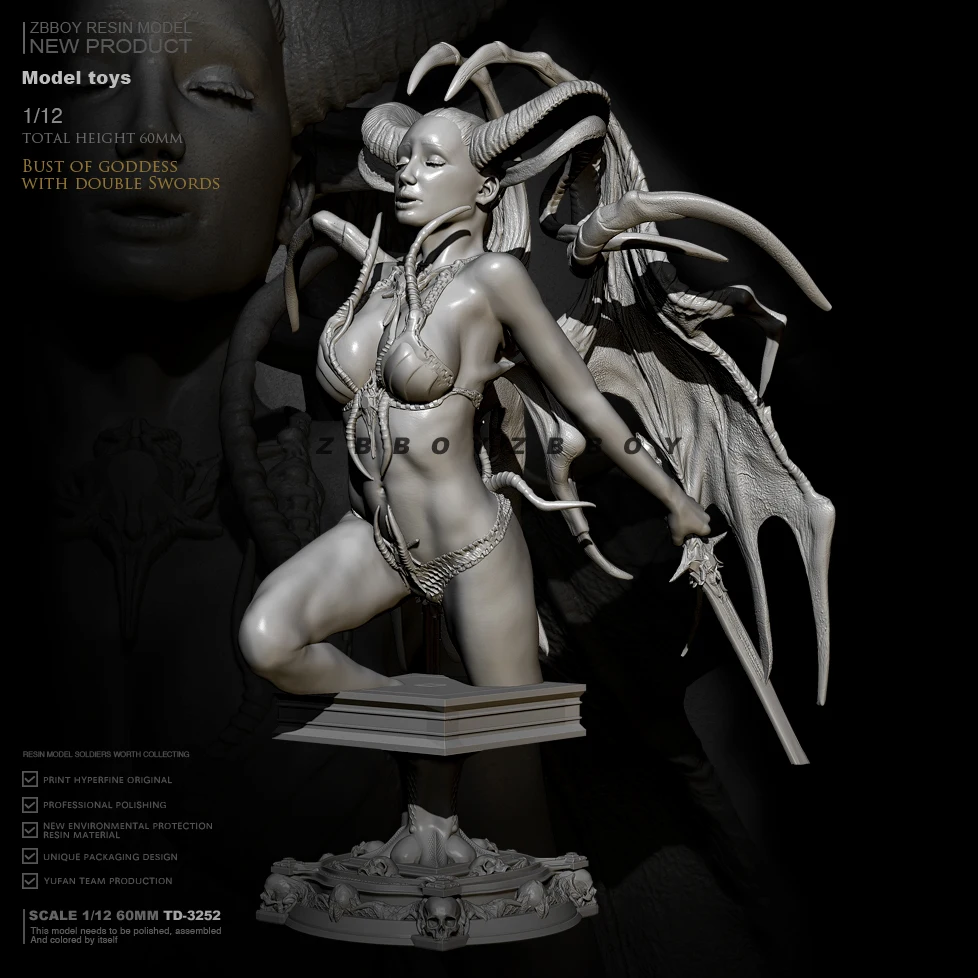 

60mm Resin model kits figure beauty colorless and self-assembled TD-3252