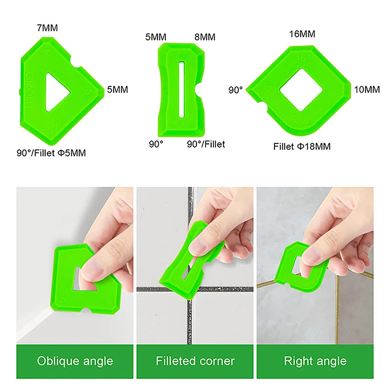 3Pcs/Set Silicone Sealant Caulking Tool Spreader Finish Kit Caulk Tile Grout Applicator Window Door Cement Caulk Removal Tool image 3