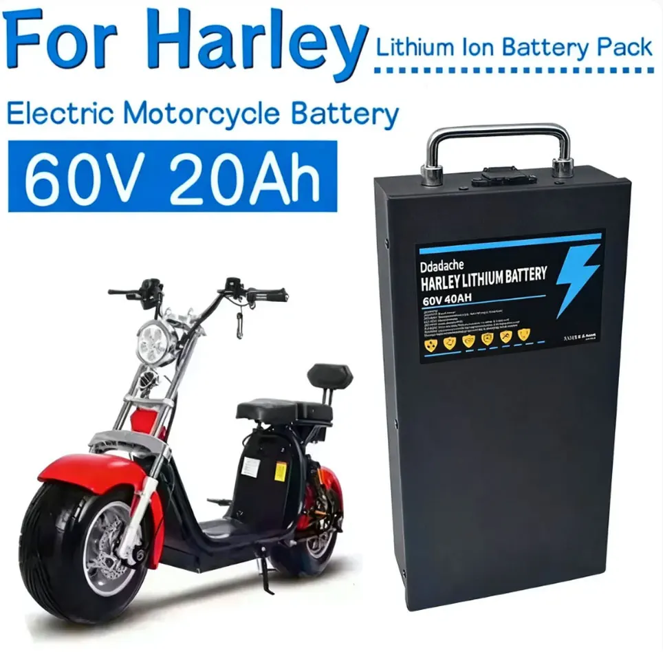 🏷 ✅ 60V 20Ah-40Ah Li-Ionen-Akku für Elektromotorräder, 2000W, für Harley zweirädrigen, faltbaren Citycoco Elektroroller, kostenloser Versand