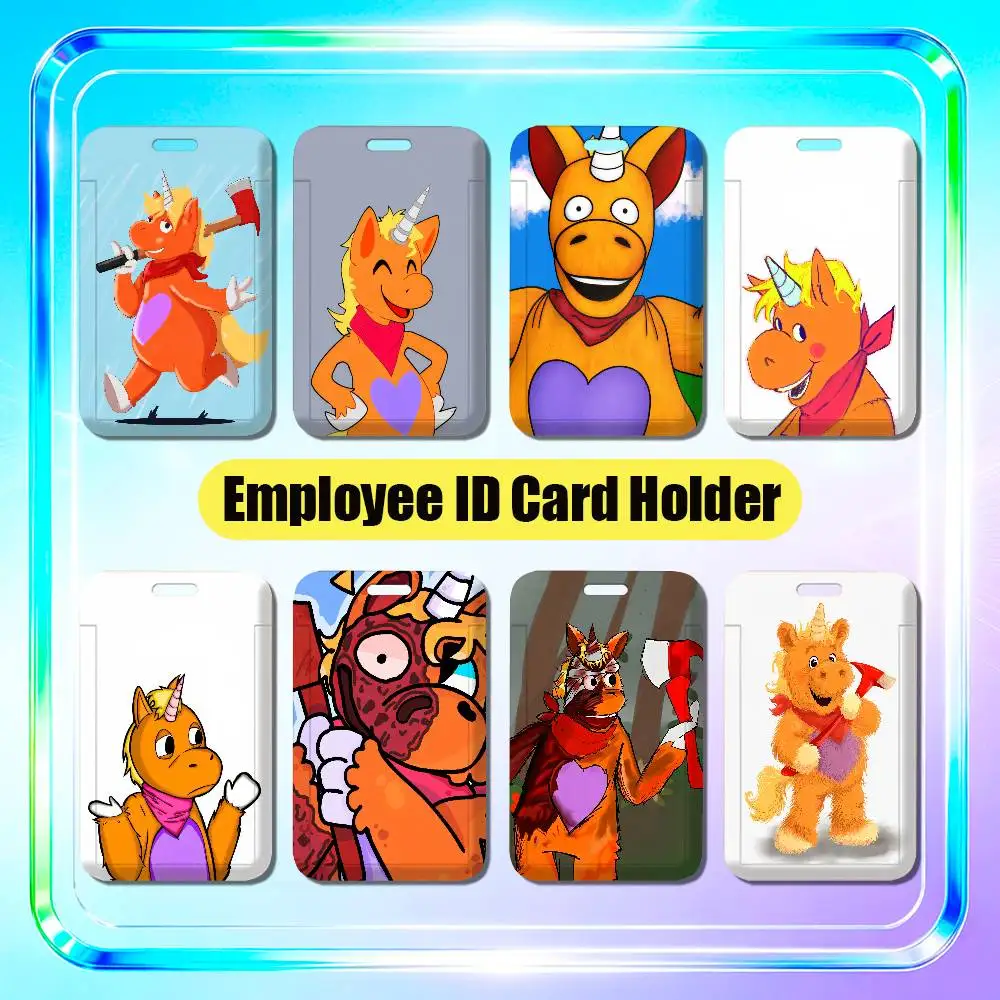 For Buddy The Unicorn Employee ID Card Holder Badge Office Student Bank Work Credit Decoration Case