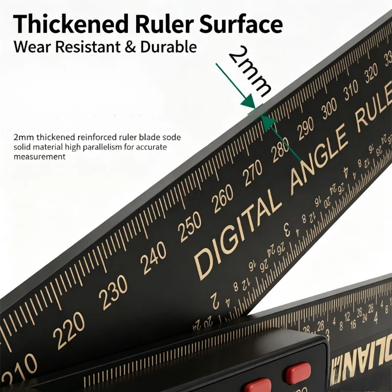 Accuracy Digital Angle Ruler Black Gold Electronic Protractor Gauge Woodworking Angle Measuring Tool for Carpentry Construction