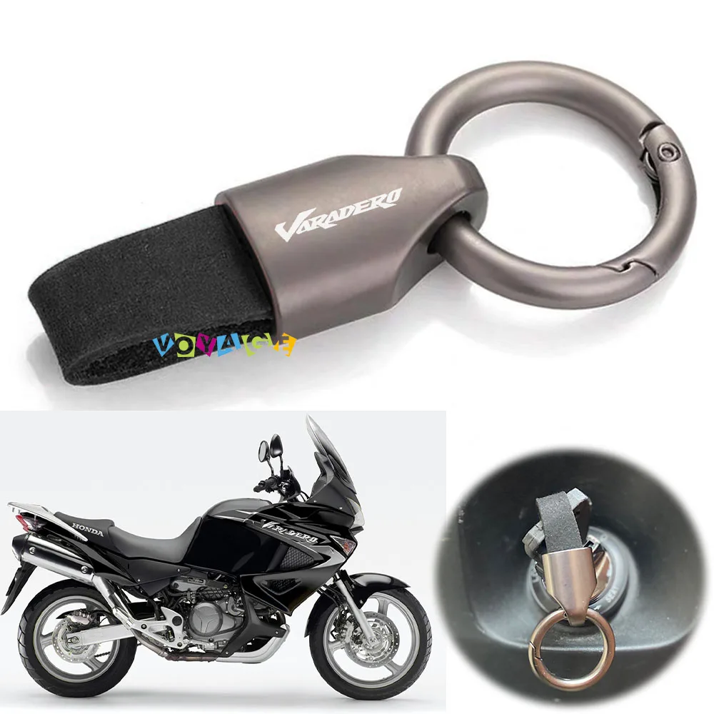 For Honda Varadero XL1000 XL125 XL 125 1000 Luxury Leather Keychain Key Rings Leather Metal Keychain Motorcycle Accessories