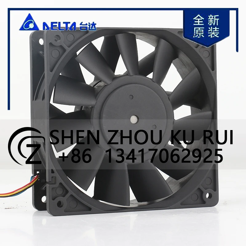 دلتا 12 فولت 48 فولت DC24V 1.50A التيار المتناوب EC 12038 120x120x38 مللي متر 12 سنتيمتر مزدوجة الكرة ارتفاع حجم الهواء العاكس العاكس FFB1224EHE-8F08 مروحة التبريد