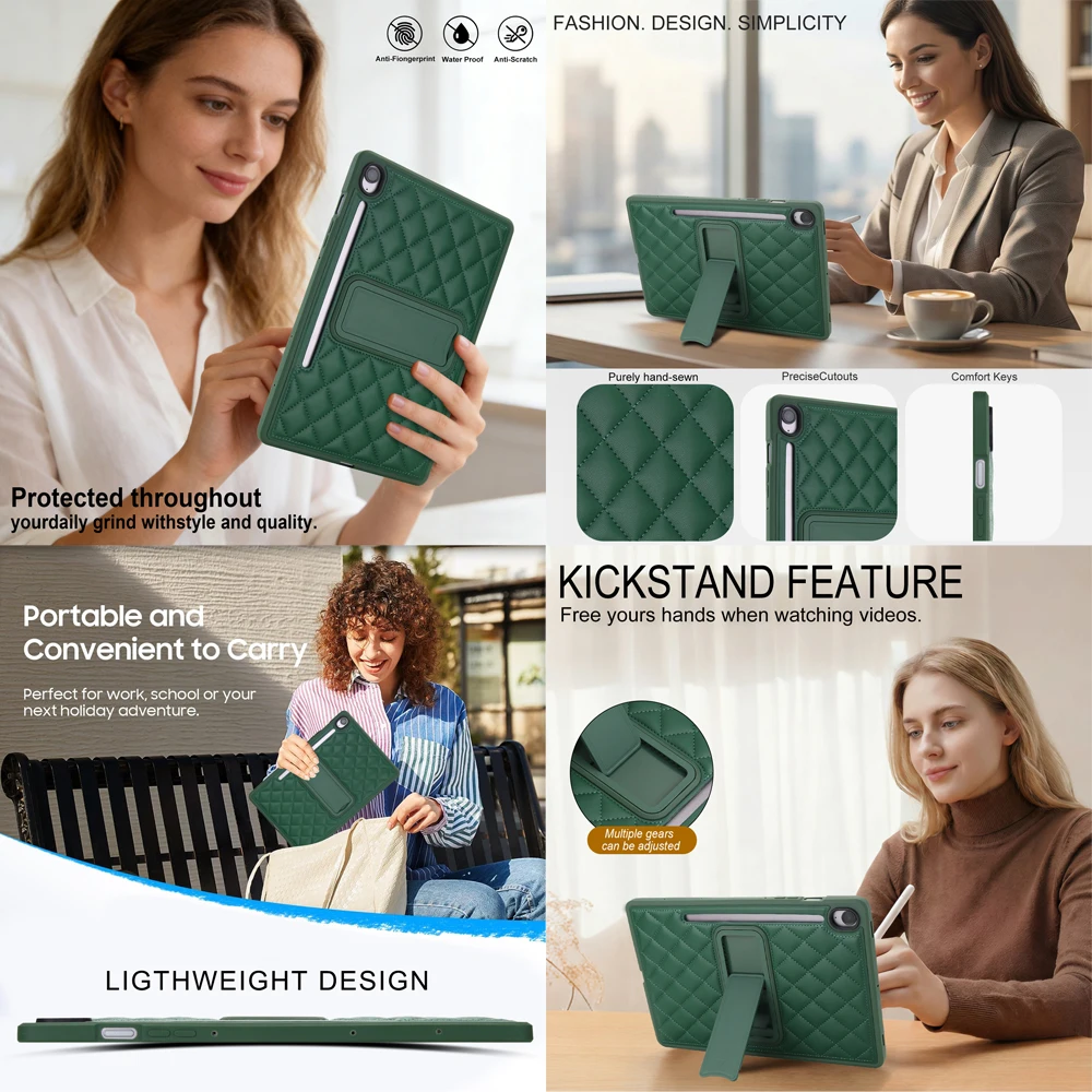 Etui z podstawką do Samsunga Tab, luksusowe skórzane etui na S10 Lite S9 FE S6 Lite A11 A9 Plus FE A8 A7 Lite 11 10.5 8.7, pokrowiec z funkcją podstawki — zdjęcie produktu 5