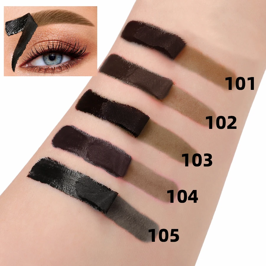 5 Colors Easy Peel Semi-Permanent Eyebrow Dye Cream Waterproof Eye Brow Tint Makeup for Women Gifts Long Lasting Transfer-Proof