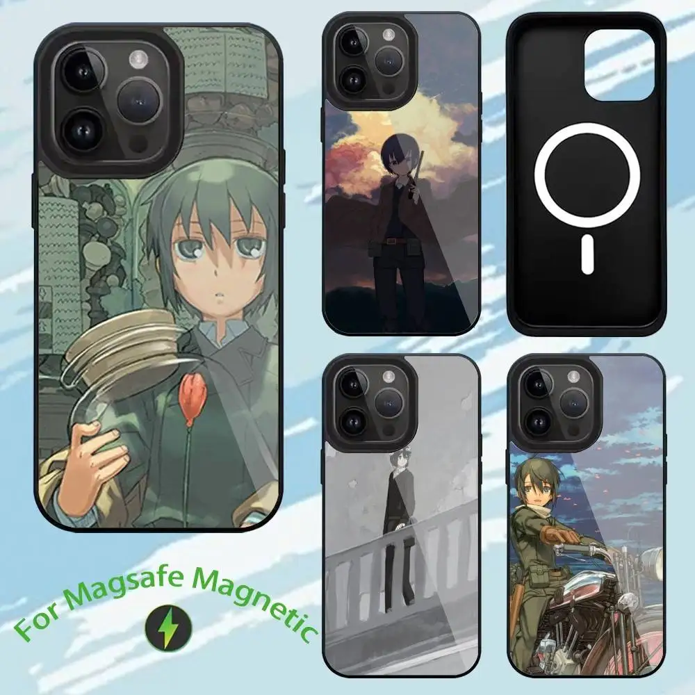 Capa de telefone anime t-o mundo bonito para iphone17,16,15,14,13,12,11, plus, pro, max para magsafe capa de carregamento sem fio