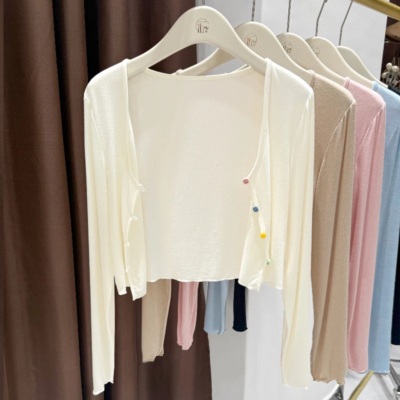 

Women's Summer Thin Cardigan Sun Protection Outerwear Ice Silk Top with Strap Vest Cover up Shawl Jacket Coat