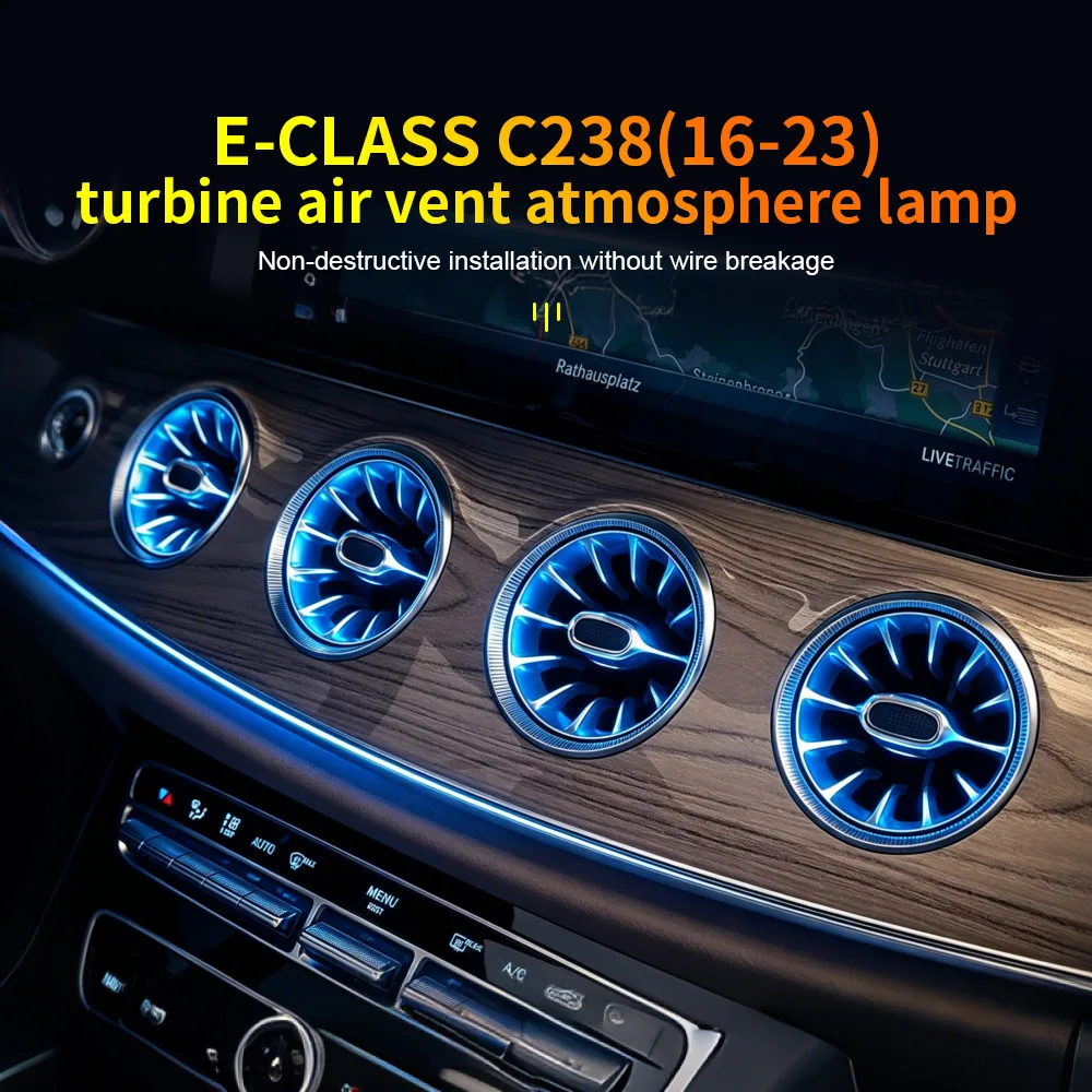 For Mercedes Benz C238 W238 E-Class Coupe Accessories Air Vents LED Ambient Light Car Interior Decoration Atmosphere RGB 64Color