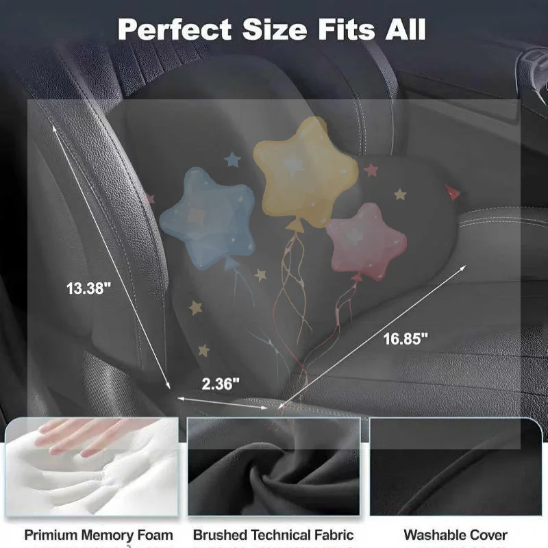 Memory Foam Car Cushion Car Lumbar Support For Car Universal Pillow Waist Cushion Car Seat Car Accessories