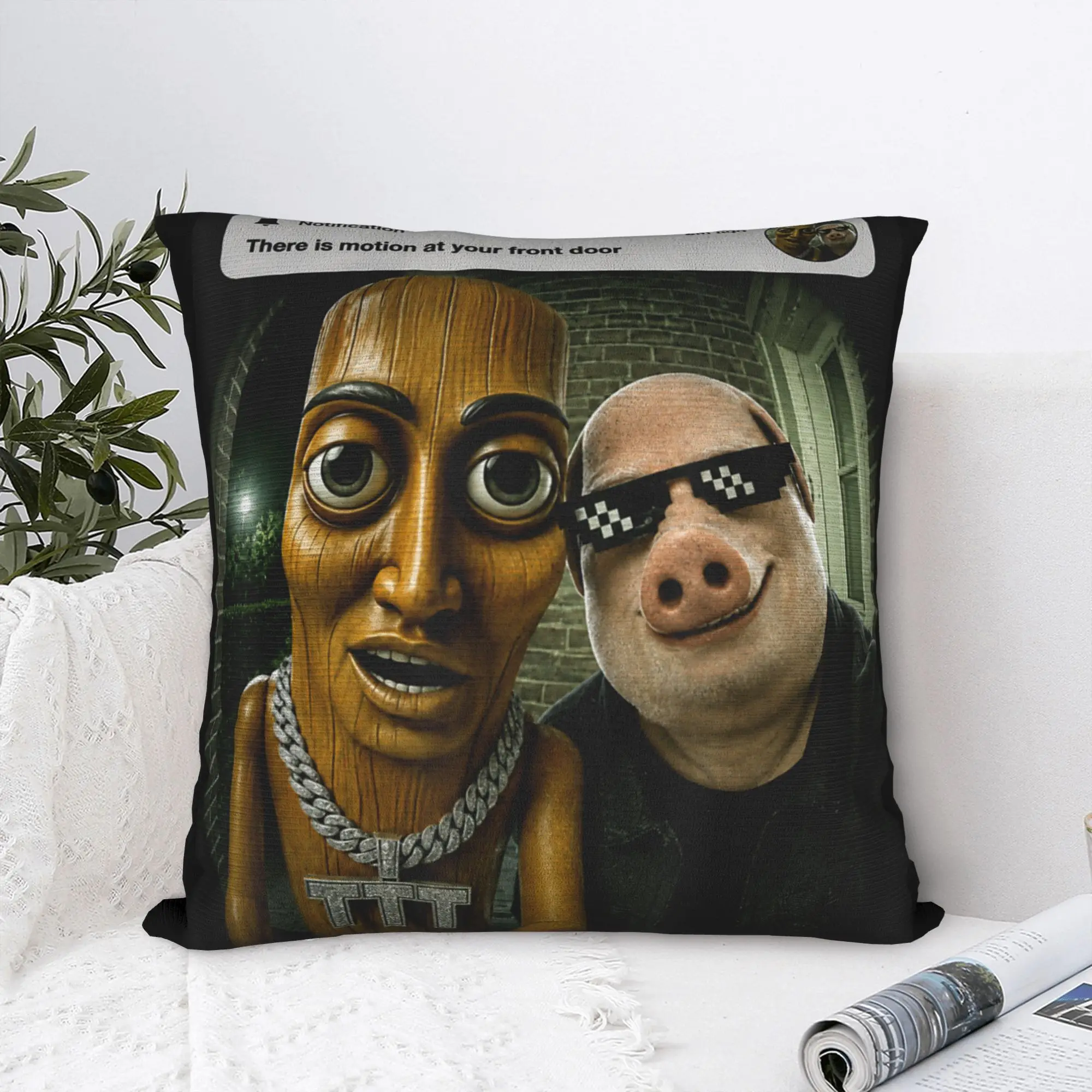 John Pork Triple T There is Motion Pillowcases  Retro Trendy Pillow Case For Wedding Party Home Decor Custom Pillow Cover
