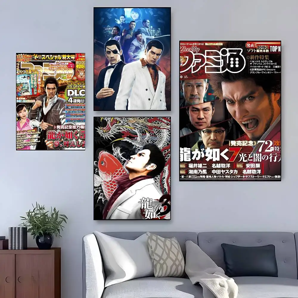 ملصق لعبة Yakuza Like A Dragon لديكور المنزل عالي الدقة على الحائط اللاصق المقاوم للماء لتزيين غرفة المعيشة وغرفة النوم