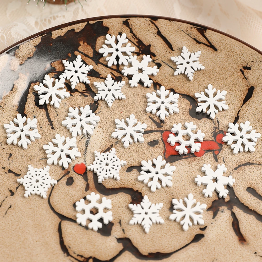 50Pcs Mini Snowflake Sky Decoration Christmas Decor Home Room Decor DIY Craft Christmas Tree Winter Party Dining Table Accessory