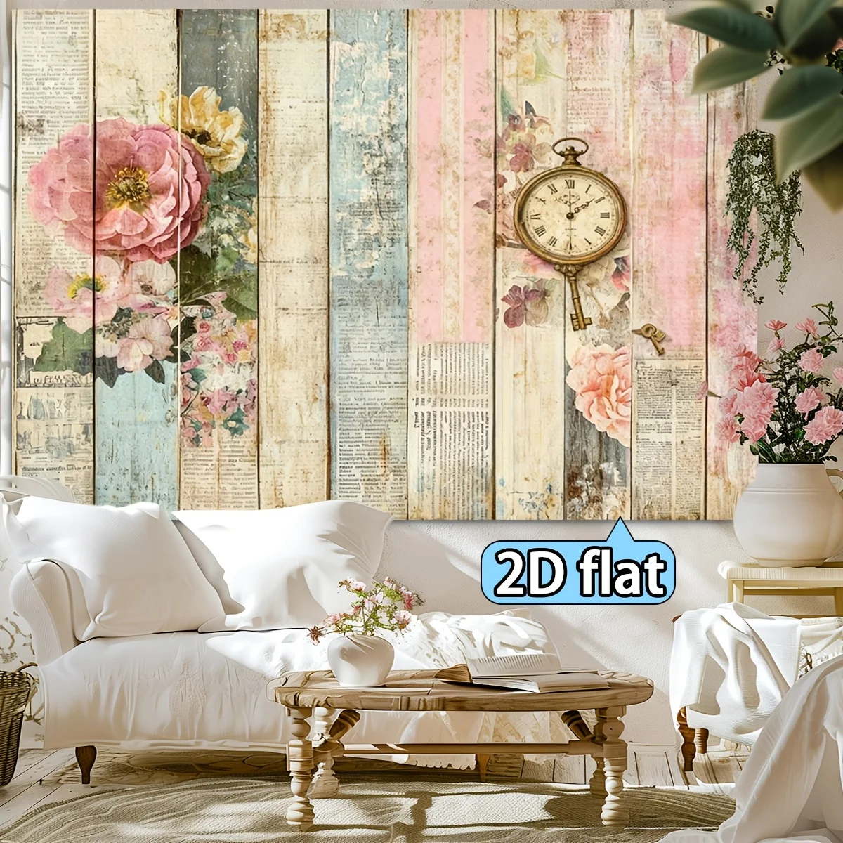 Vintage Floral Tapestry Wall A - Wall Scroll Tapestry recension och pris