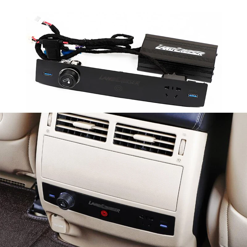 

Rear Sear Car indoor Multifuction USB Charger Cigarette lighter For Toyota Land Cruiser 200 2016-2020 Car Accessories