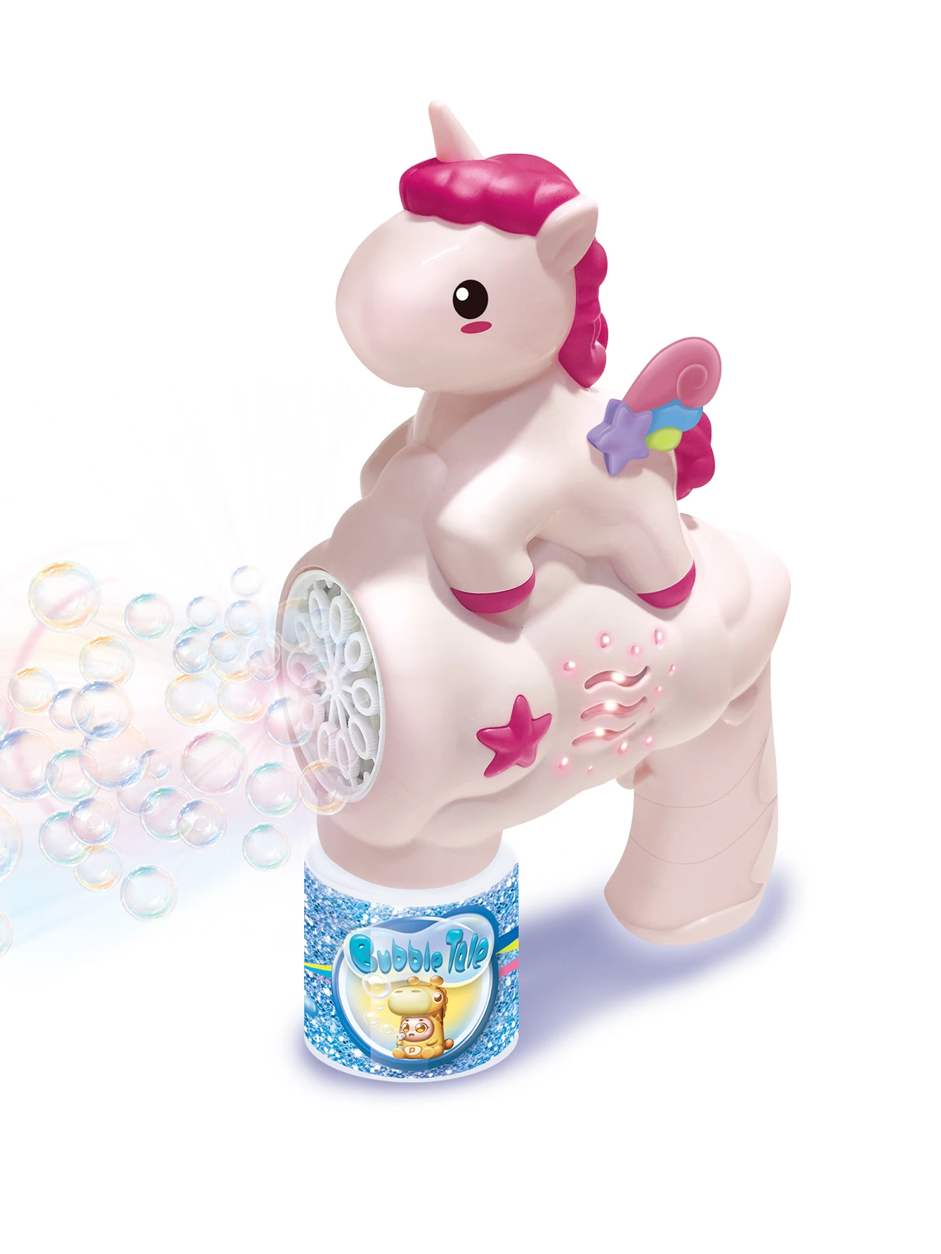 ユニコーンバブルマシン、レインボーポニー型バブルマシン、子供用屋外遊びおもちゃ、パーティーと結婚式