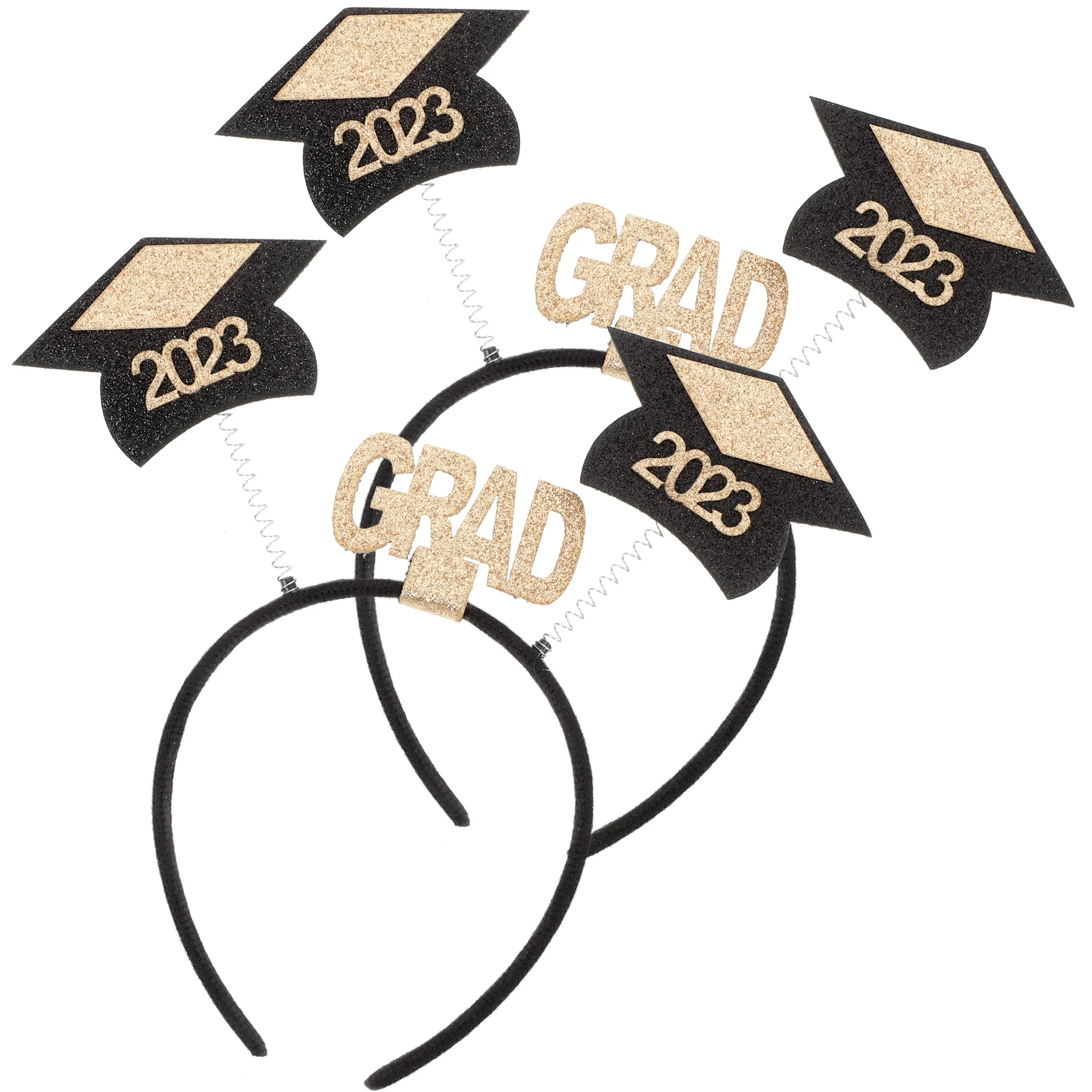 

2pcs Graduation Cap Headband Doctor Hat Hairband Felt Plastic Lightweight Smooth Multifunction Headdress For Party Cosplay