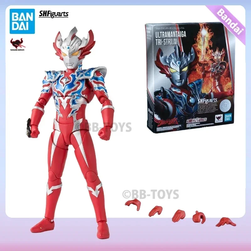 In Stock Bandai S.H.Figuarts SHF Ultraman Series Taiga Tri Strium Movable Anime Action Figure Collectible Original Box Finished