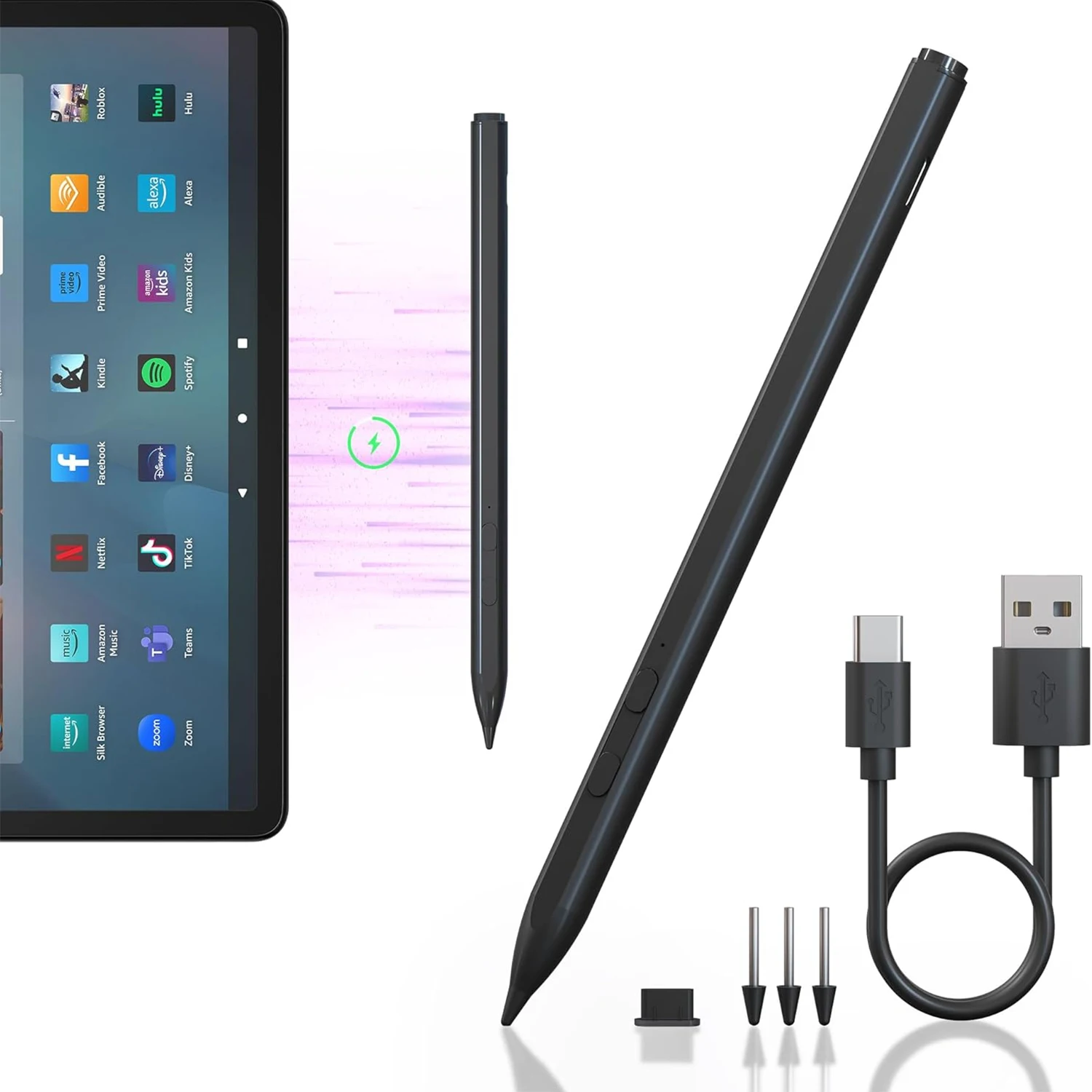 USI 2.0 Stylus Pen for Chromebook Support Amazon Fire Max 11 Lenovo HP Acer ASUS Chromebook Google Pixel Tablet Stylus 4096