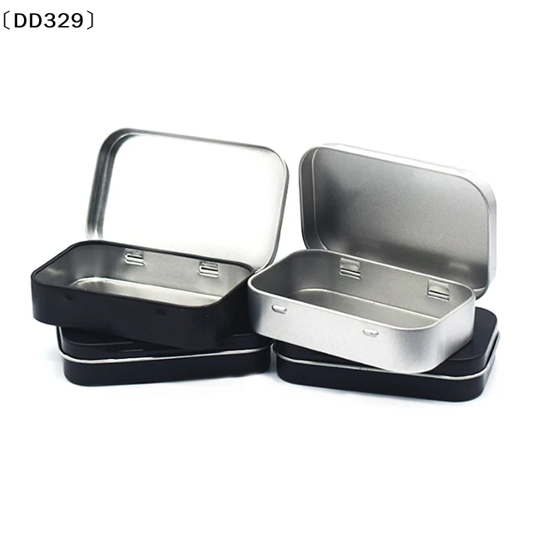 1PC DIY Accessories Metal Tin Silver Black Flip Storage Box Tool Box Money Coin Candy Key Business Card Storage Box〔DD329〕