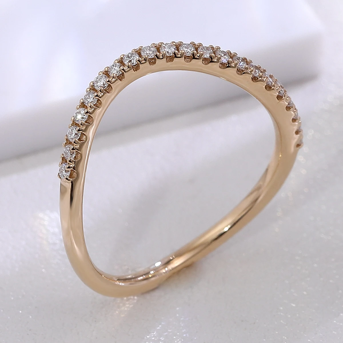 بروفانس الحد الأدنى العصرية خاتم منحني مختبر الماس خاتم الخطوبة كل يوم التراص خواتم خاتم كوكتيل هدايا عيد الميلاد مجوهرات