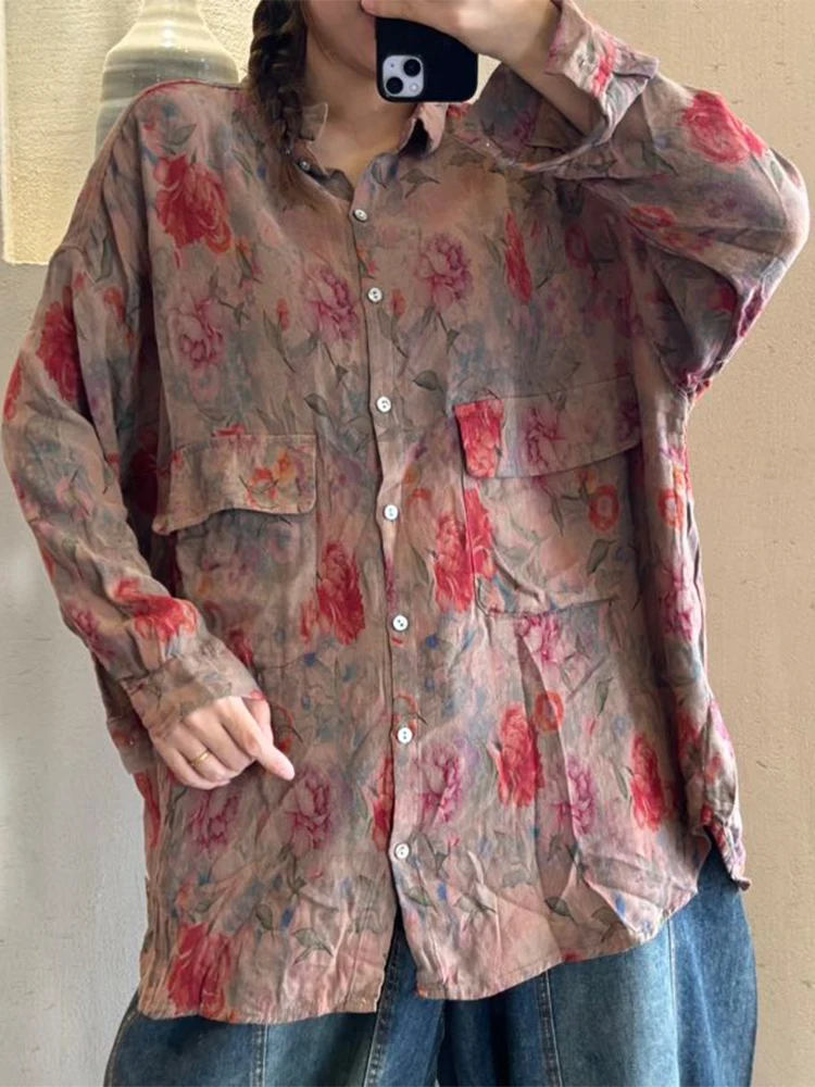 Amax LuluE 2026 Vintage clásico diseño chino Floral Tops señoras moda ocio camisas estampadas mujer primavera blusas elegantes