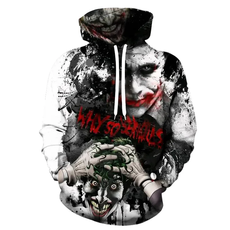 ربيع الخريف المهرج 3D الطباعة الرقمية رياضي عارضة هوديي البلوز مريحة للجنسين ألياف البوليستر الشارع الشهير