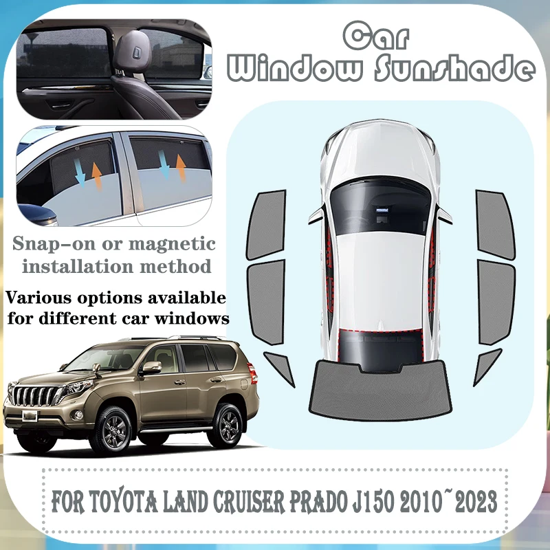Custom Car Window Sunshades For Toyota Land Cruiser Prado J150 150 2010~2023 Magnetic Curtain Mesh Front Windshield Accessories