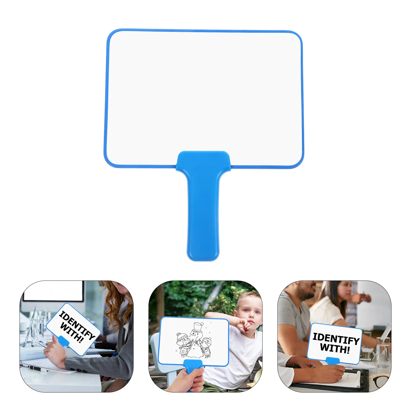 

Quick Response White Board Double Sided Dry Erase Answer Paddle Blue 15x21 Cm Handheld Magnetic Classroom Supplies Voting Paddle