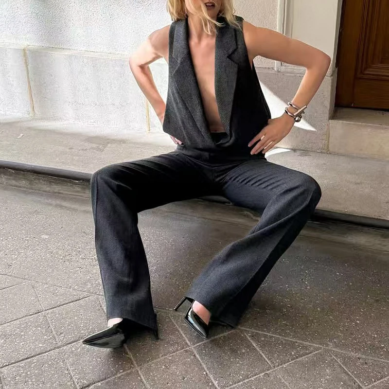 El nuevo traje retro a cuadros, pantalones de pierna recta y pantalones casuales para Primavera/Verano 2025, son elegantes y versátiles.