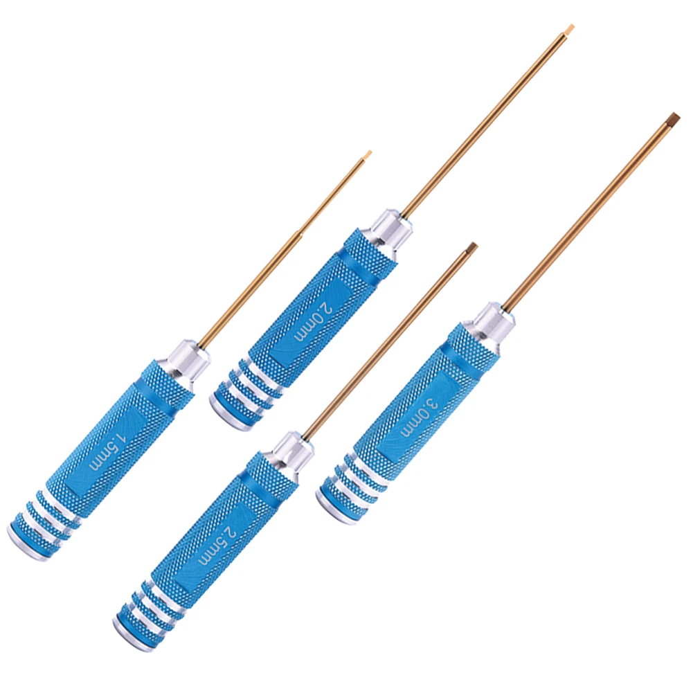 Juego de destornilladores hexagonales para helicóptero, herramientas manuales, 1,5, 2,0, 2,5, 3,0mm